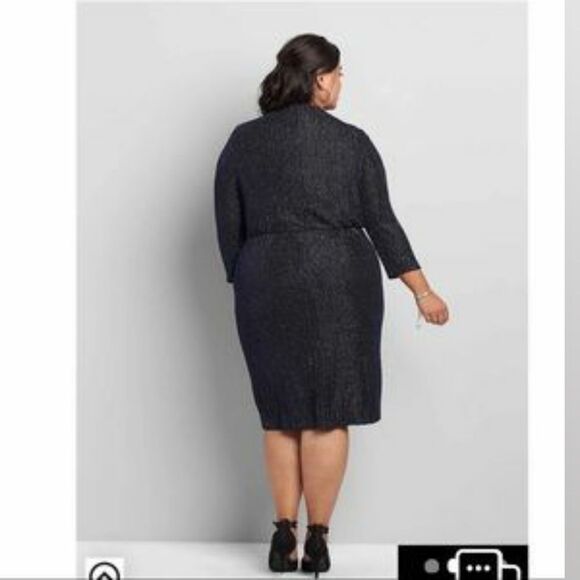 Lane Bryant Ruched Side Sparkle Dress 22/24 - Picture 2 of 11